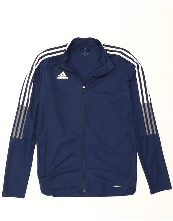 Jachetă de top pentru trening Adidas Aeroready pentru bărbați, poliester mediu albastru bleumarin