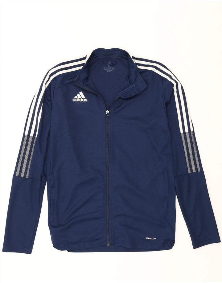 Jachetă de top pentru trening Adidas Aeroready pentru bărbați, poliester mediu albastru bleumarin