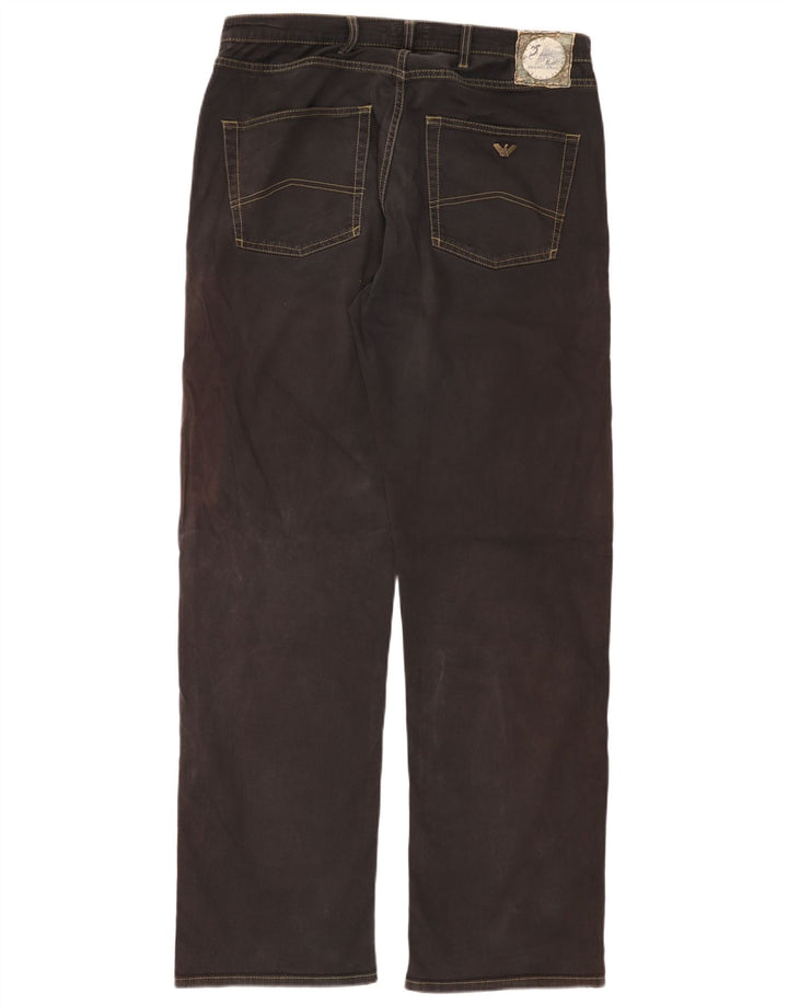 Blugi Drepți Bărbați ARMANI W36 L34 Negri