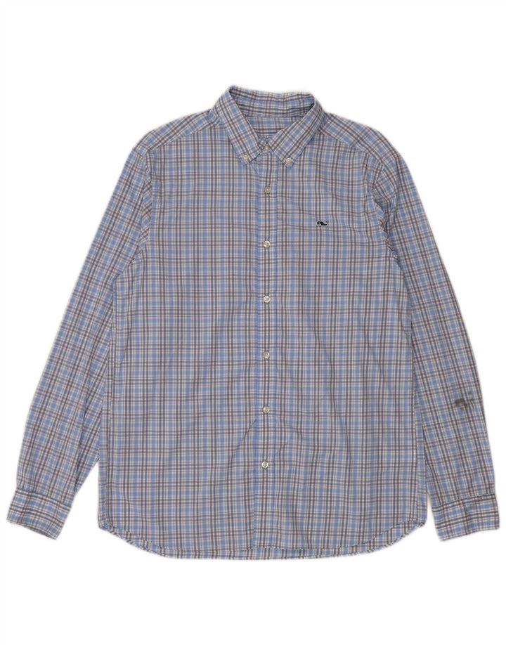 Cămașă pentru bărbați Vineyard Vines Classic Fit Nailon cu carouri albastre medii
