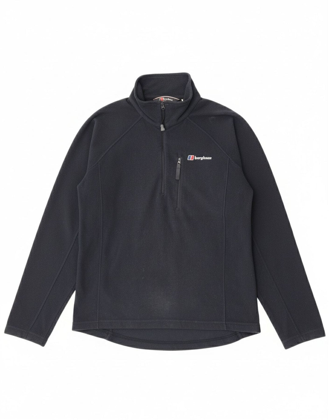 Jumper pentru bărbați Berghaus, cu fermoar și gât, din lână, poliester, albastru mic