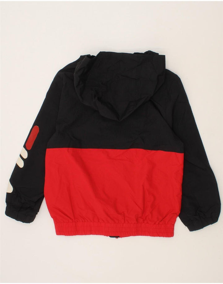 FILA Boys Graphic Windbreaker Jacket 5-6 Years Small Black Colourblock Vintage Fila and Second-Hand Fila from Messina Hembry 