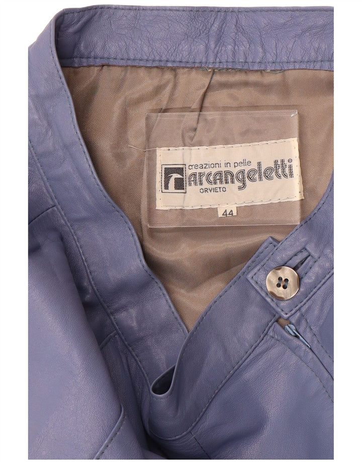 Fusta din piele vintage pentru femei IT 44 Medium W26 Piele albastra