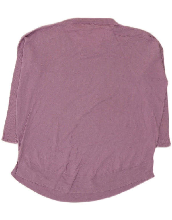 J. Crew Pulover pentru femei cu mânecă 3/4 supradimensionată cu gât de barcă UK 6 XS Violet