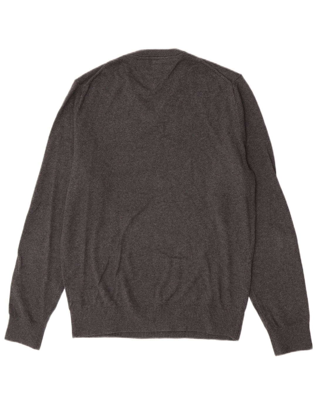 Pulover cu decolteu în V Tommy Hilfiger pentru bărbați, bumbac, gri mic