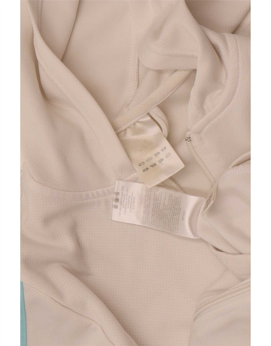 Pulover Adidas pentru femei, cu fermoar, UK 12 Poliester alb mediu