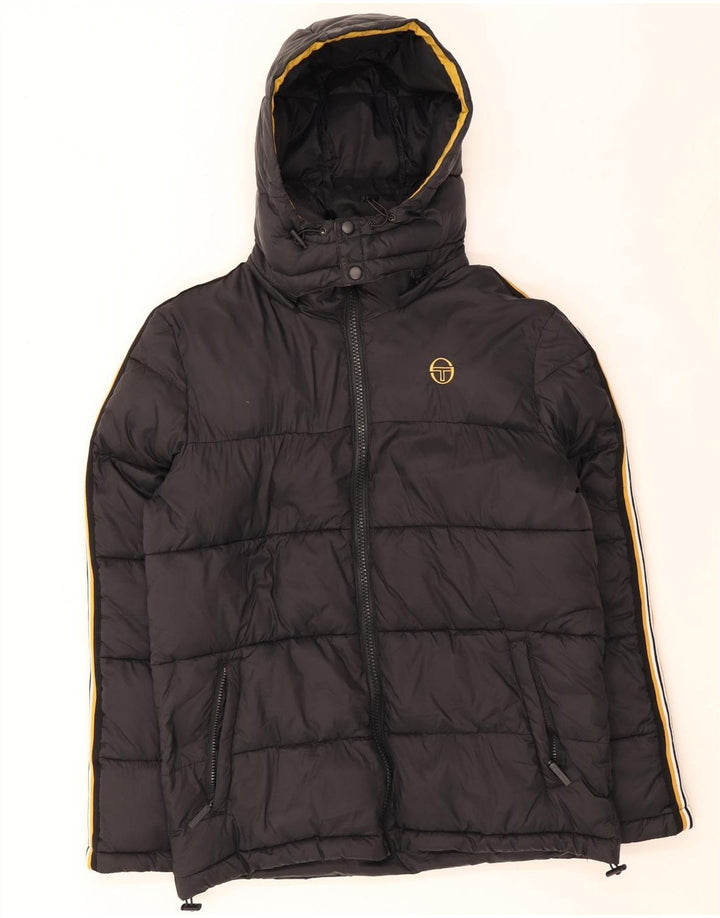 Jachetă căptușită cu glugă pentru bărbați Sergio Tacchini UK 40, mare, negru, nailon