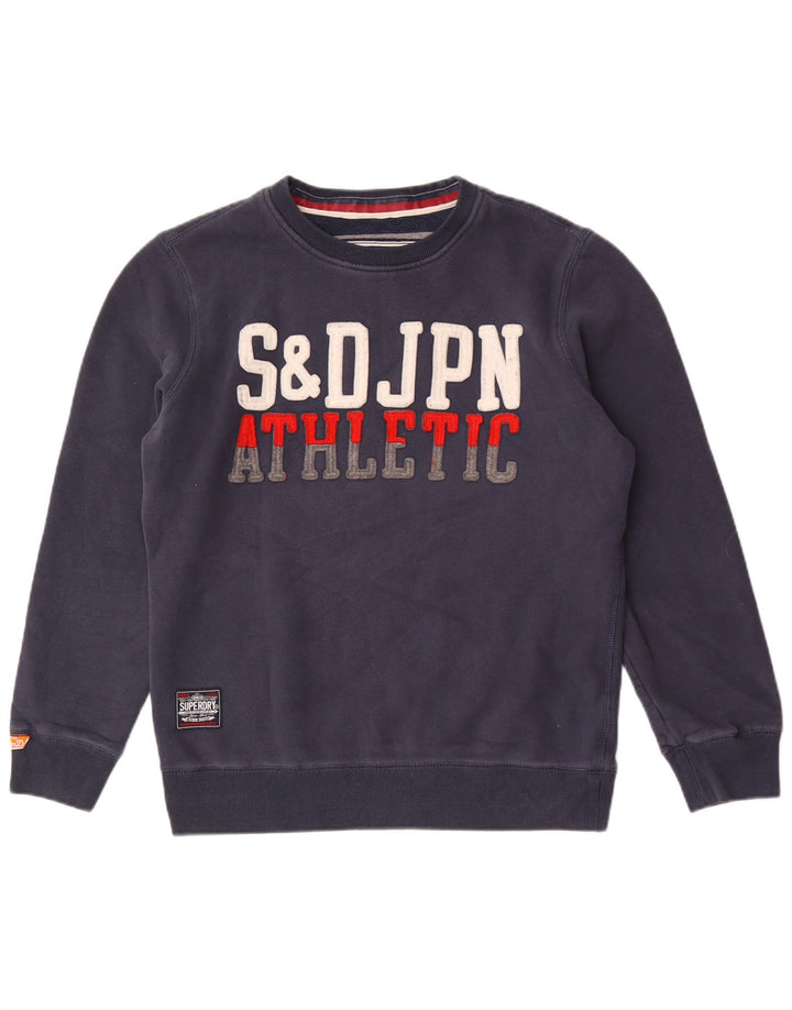 Pulover grafic pentru bărbați Superdry, XL, bumbac, albastru