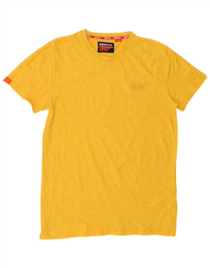 Tricou Superdry pentru bărbați Top din bumbac galben mediu