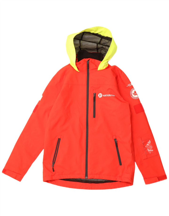 HELLY HANSEN Jachetă de ploaie cu glugă grafică pentru bărbați UK 36, roșu mic, bloc de culoare