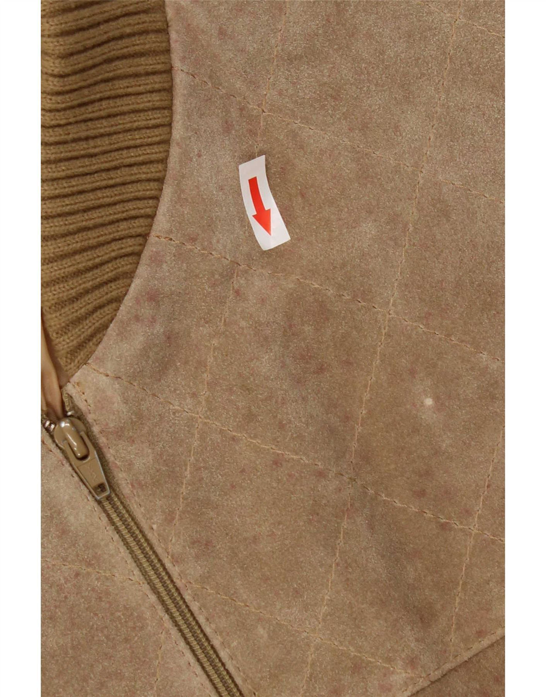 Bomber vintage pentru femei de piele intoarsa EU 50 XL Bej Colorblock Poliacrilic