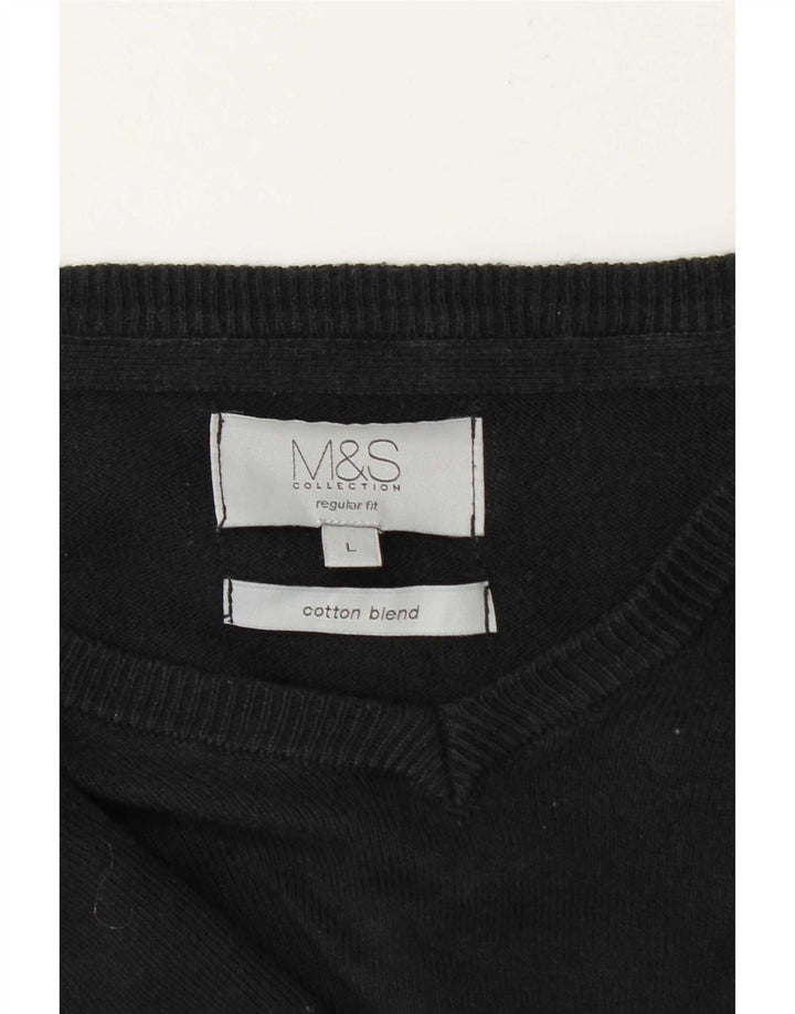 Pulover cu decolteu în V Marks & Spencer pentru bărbați, mare, negru