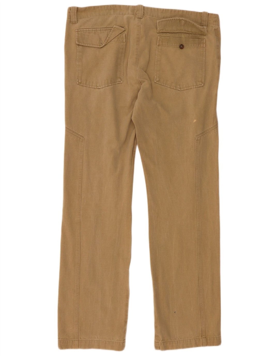 MARLBORO CLASSICS Mens Straight Chino Trousers  W40 L33 Beige Herringbone