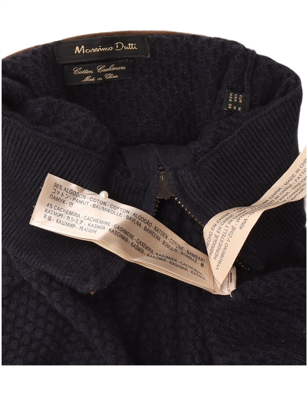 Pulover cardigan Massimo Dutti pentru bărbați, bumbac bleumarin mediu