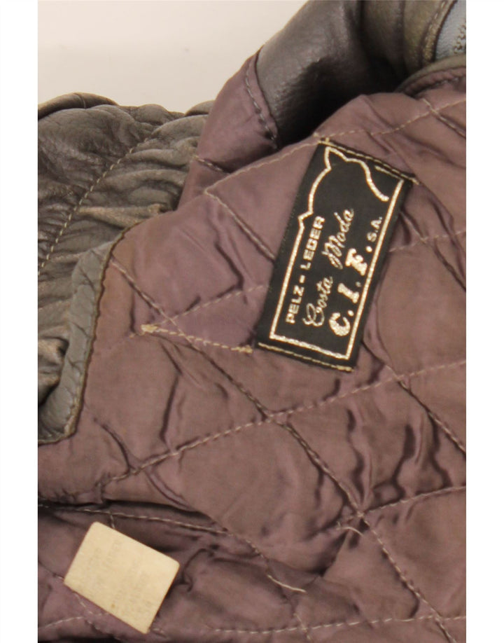 Jachetă de piele vintage pentru bărbați UK 36 din piele maro mică