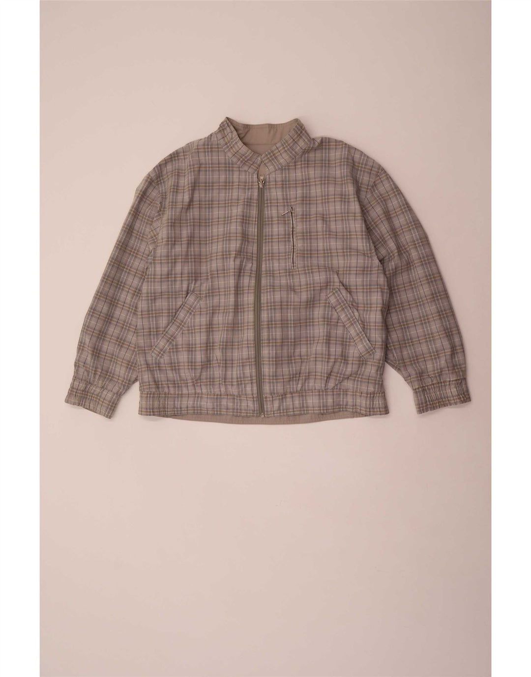Jachetă vintage pentru bărbați reversibilă UK 40 mare, gri, poliester