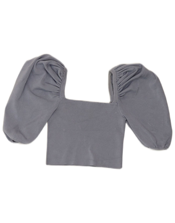 Top cu umeri decupați Zara pentru femei UK 8 Small Blue Viscose