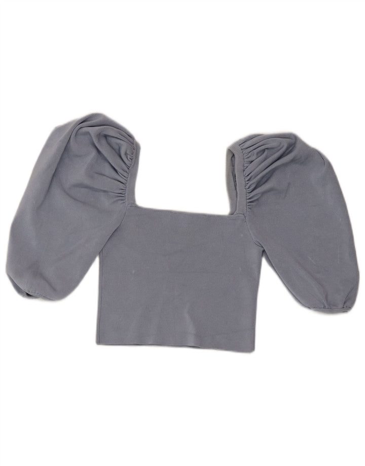 Top cu umeri decupați Zara pentru femei UK 8 Small Blue Viscose