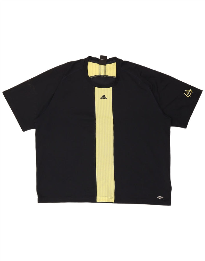 Tricou ADIDAS Climacool pentru bărbați Top 2XL, negru, poliester color bloc