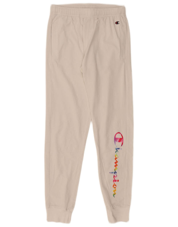 Pantaloni de trening cu grafic pentru femei Champion Pantaloni de jogging UK 6 XS Bumbac alb