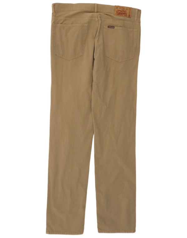 Carrera Mens Straight Casual Trousers IT 52 XL W36 L34 Khaki Cotton