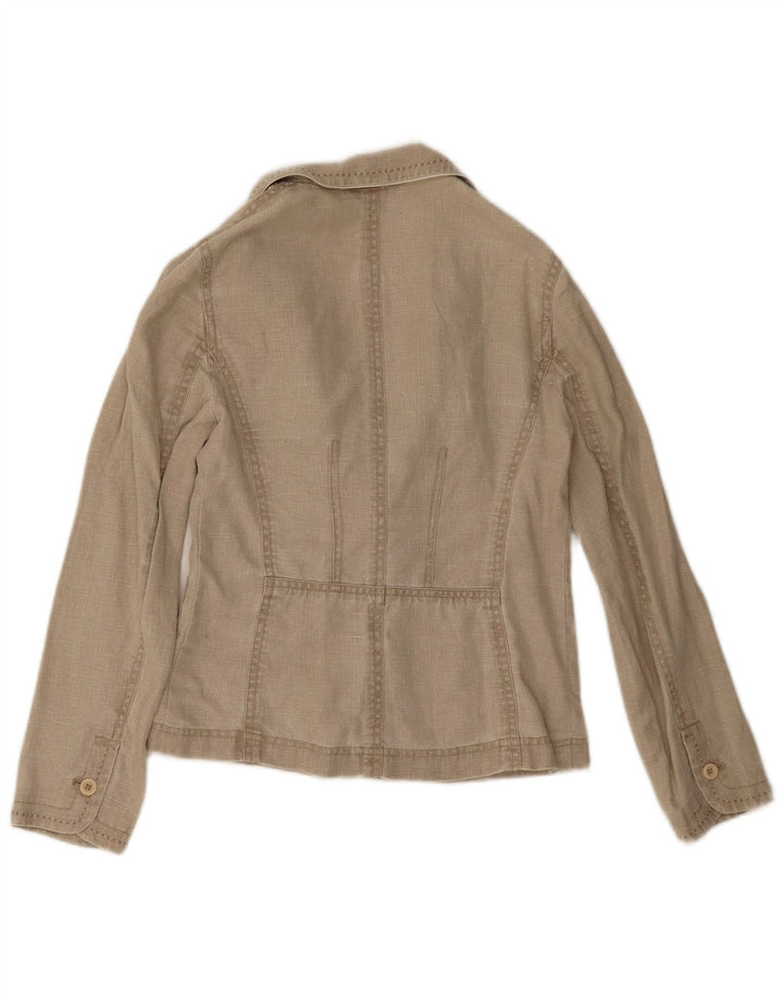 Sacou blazer pentru femei Monsoon cu 2 nasturi UK 10 Mic Bej In