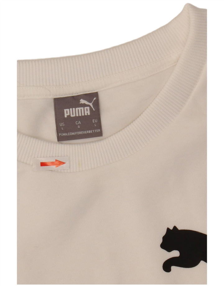 Pulover grafic pentru bărbați Puma Pulover mare, alb, poliester