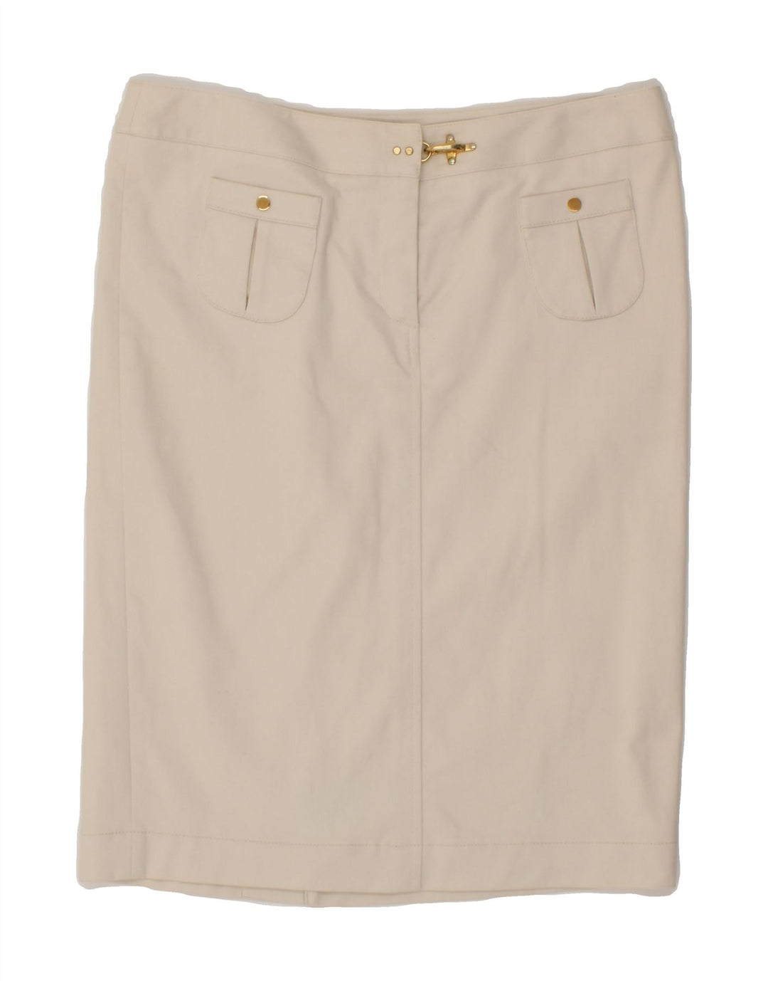 FAY Womens Straight Skirt IT 44 Medium W35  Off White Cotton Vintage Fay and Second-Hand Fay from Messina Hembry 