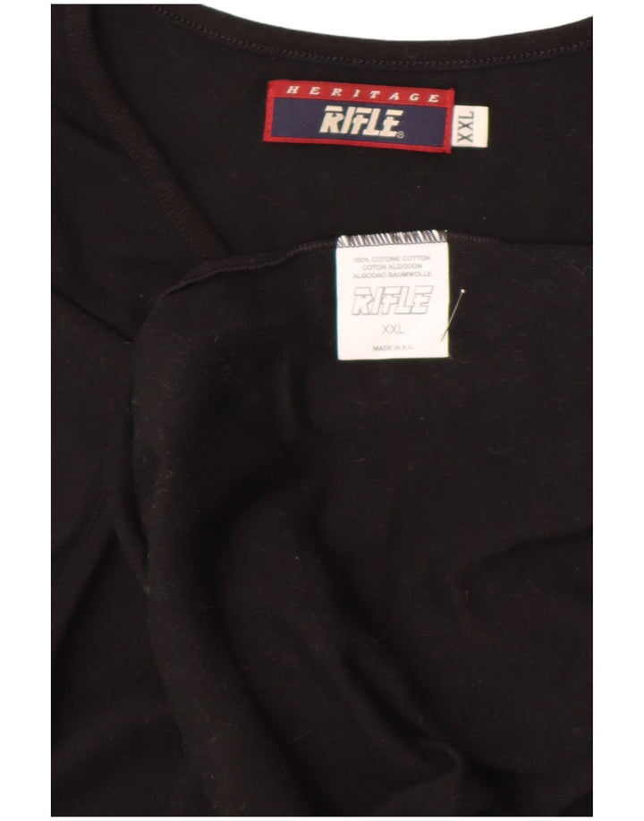 Tricou pentru bărbați Rifle Top 2XL bumbac negru