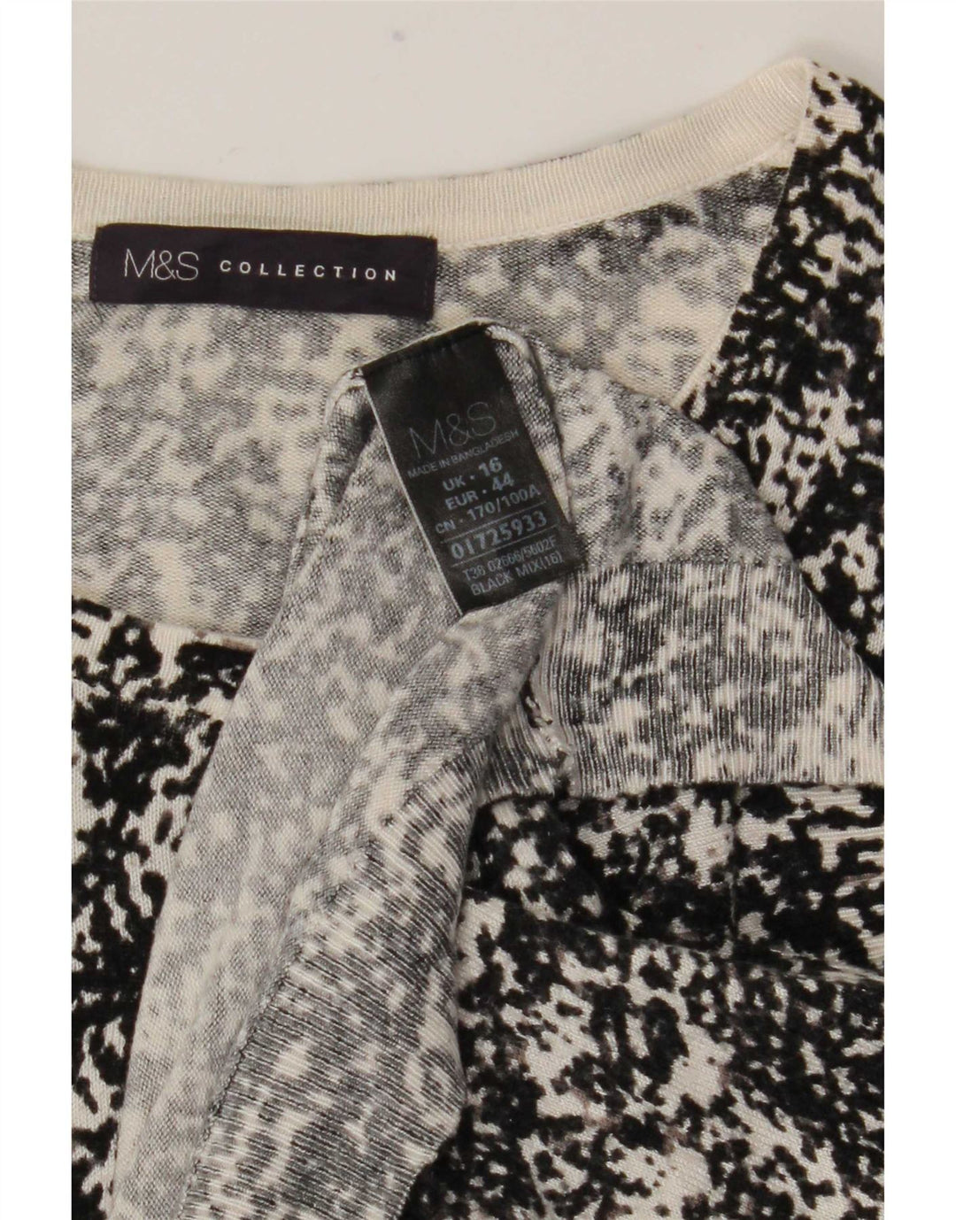 Pulover cardigan cu model abstract pentru femei Marks & Spencer UK 16 mare negru