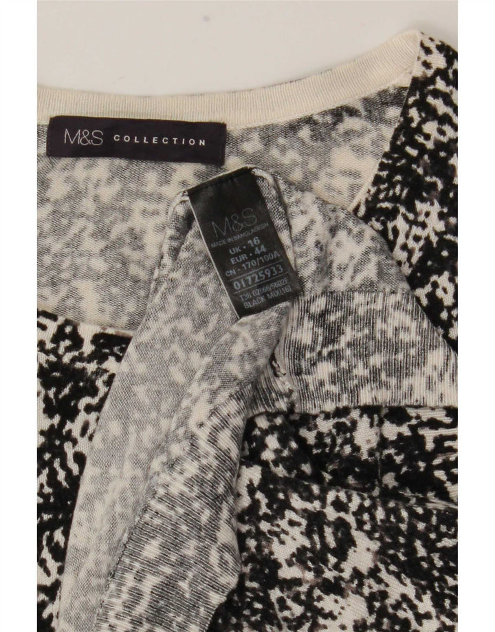 Pulover cardigan cu model abstract pentru femei Marks & Spencer UK 16 mare negru