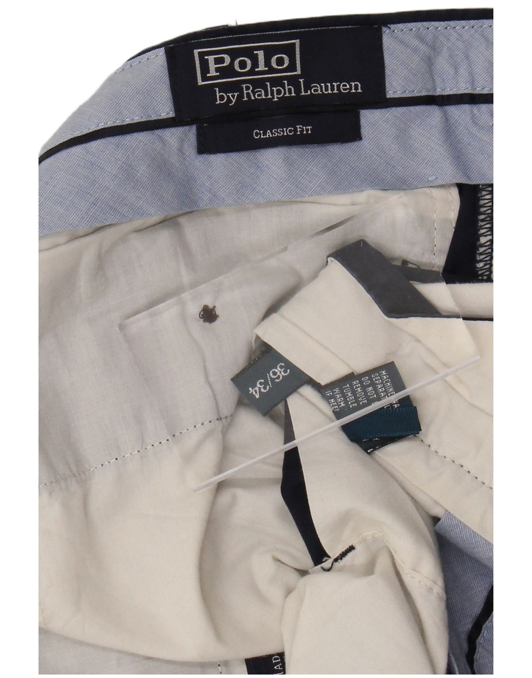 POLO RALPH LAUREN Pantaloni chino drepți pentru bărbați L36 L34 bleumarin