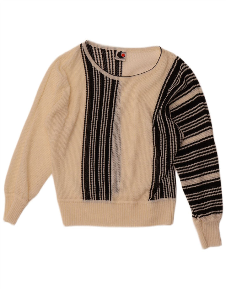 Pulover BODE pentru damă, cu gât de barcă, cu dungi EU 40, mediu alb închis