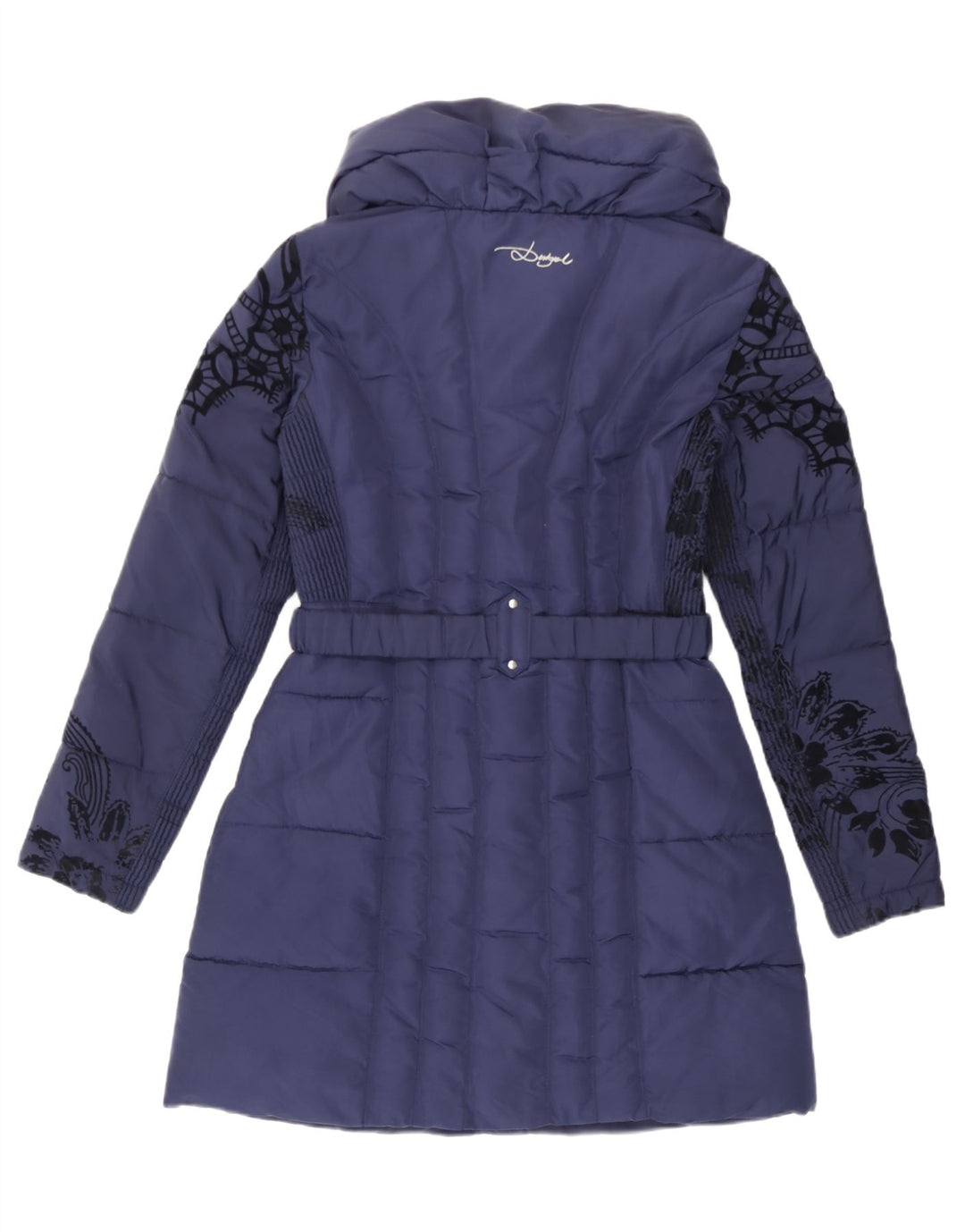 Palton căptușit pentru femei Desigual EU 38 Medium Bleumarin Poliester Floral