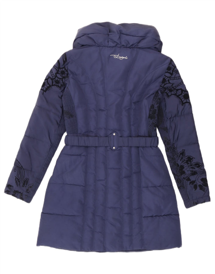 Palton căptușit pentru femei Desigual EU 38 Medium Bleumarin Poliester Floral
