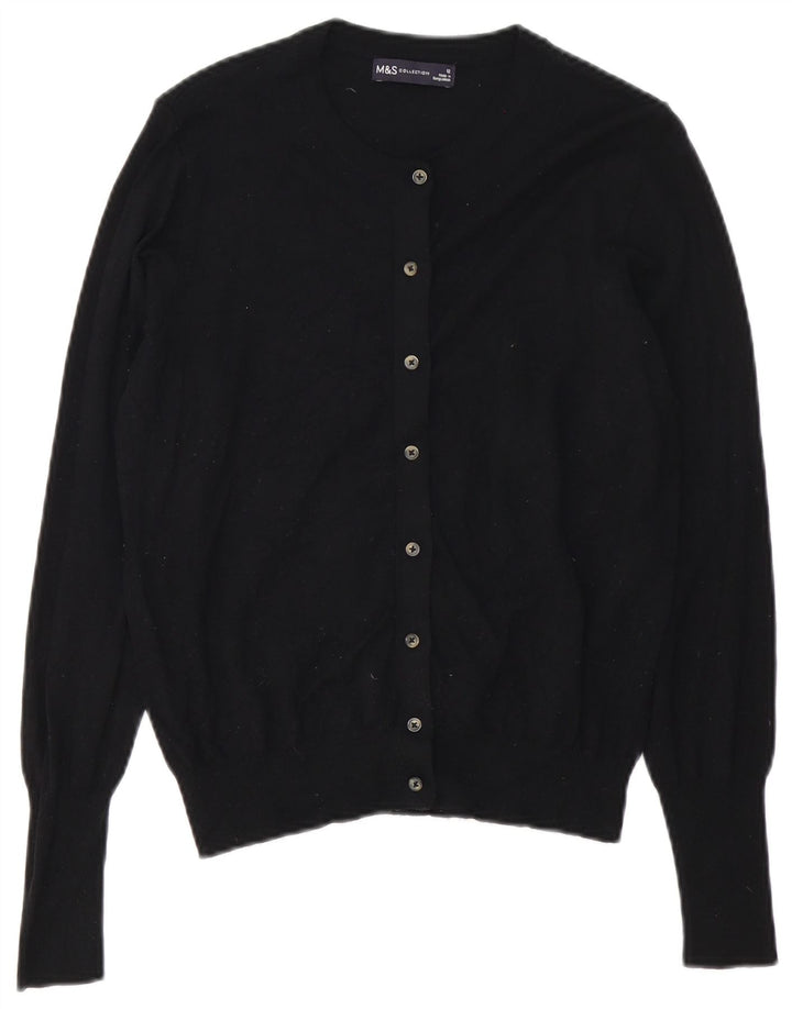 MARKS & SPENCER Pulover cardigan pentru femei UK 12 Medium Black Viscose