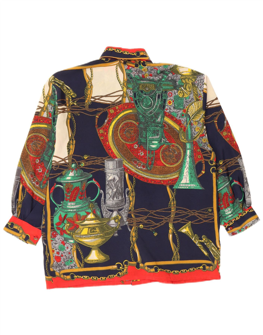 Bluză cămașă cu model abstract pentru femei VINTAGE UK 14 Medium Multicolor