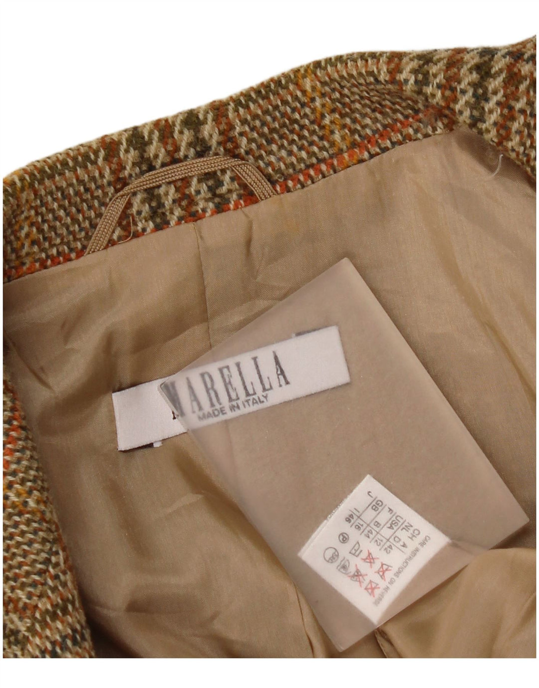 Jachetă Blazer pentru femei Marella cu 2 nasturi UK 16 Mare maro Houndstooth