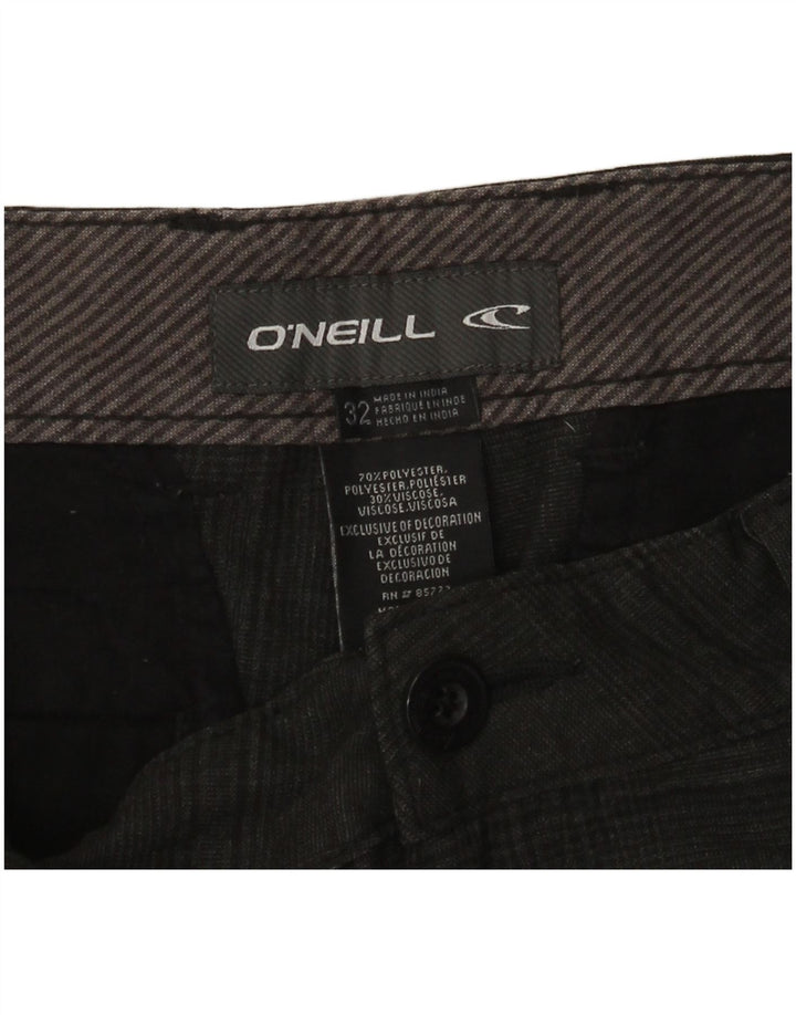 Pantaloni scurți chino pentru bărbați O'NEILL W32, poliester cu carouri, gri mediu