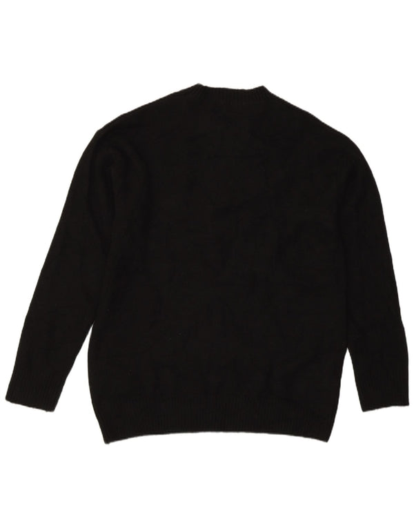 Pulover pentru femei cu grafic supradimensionat cu gâtul turnat Zara UK 10 Mic Negru
