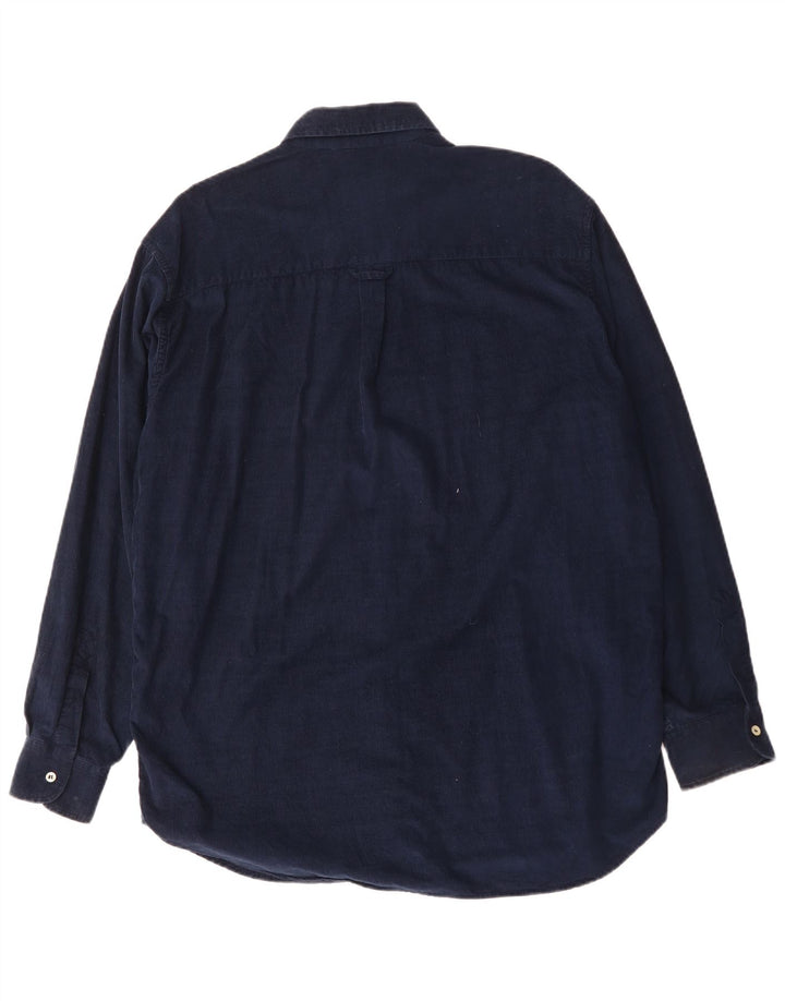 Cămașă pentru bărbați din velur CARRERA Mărimea 41/42 Bumbac mare, albastru bleumarin