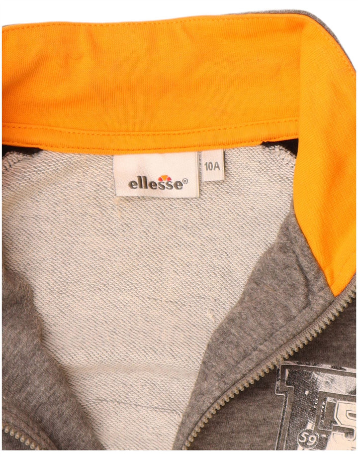 Jachetă de top pentru trening cu grafică Ellesse pentru băieți 9-10 ani, gri colorblock