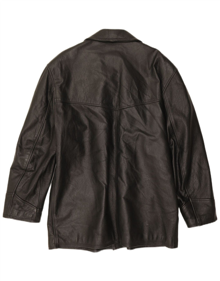 Jachetă de piele vintage pentru bărbați UK 40, mare, neagră