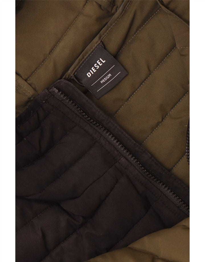 Jachetă căptușită cu glugă pentru bărbați Diesel UK 38 Medium Khaki Colorblock