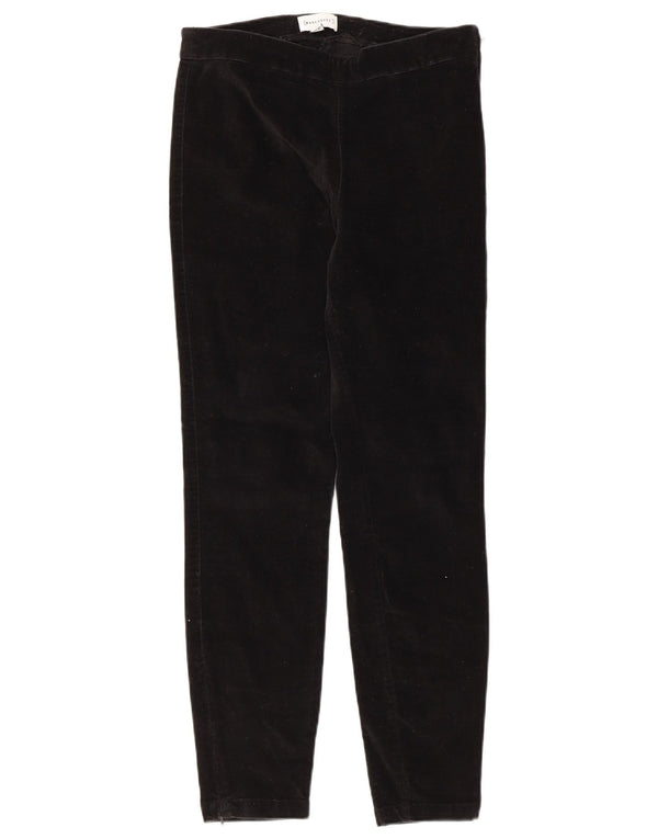 Pantaloni casual slim din catifea pentru femei WAREHOUSE UK 10 Small W30 L27 Negru