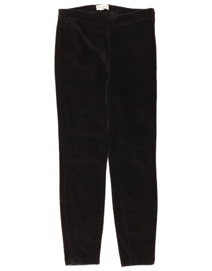 Pantaloni casual slim din catifea pentru femei WAREHOUSE UK 10 Small W30 L27 Negru