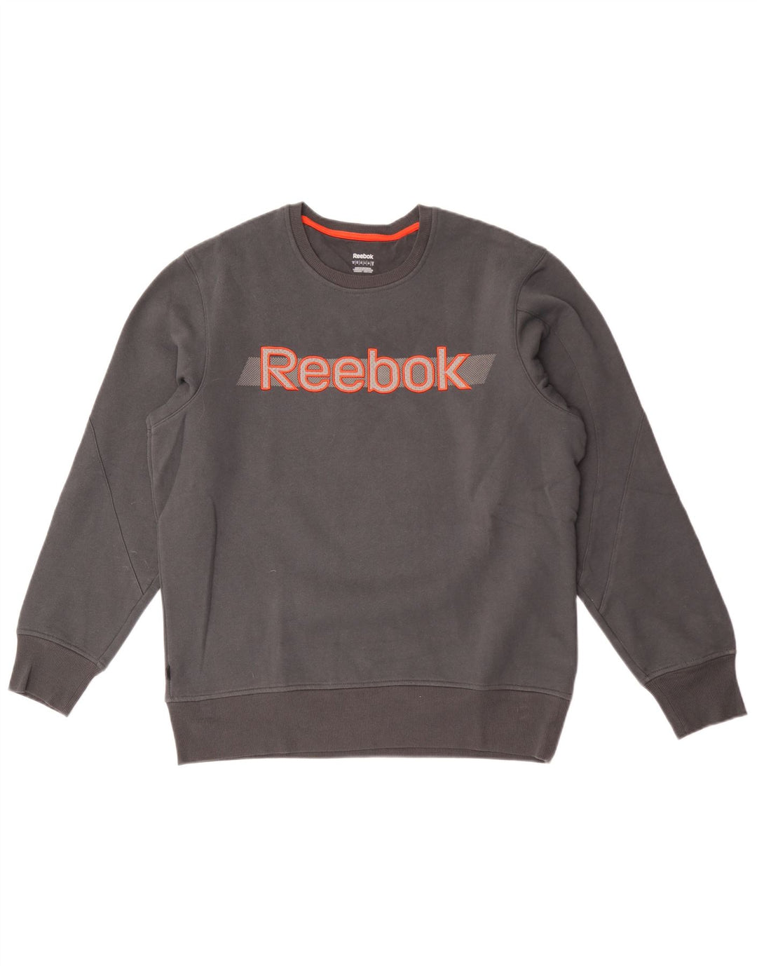 Hanorac grafic pentru bărbați Reebok Jumper, bumbac, gri mediu
