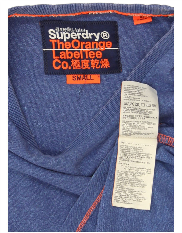 Tricou Superdry pentru bărbați Top mic albastru bumbac cu pete