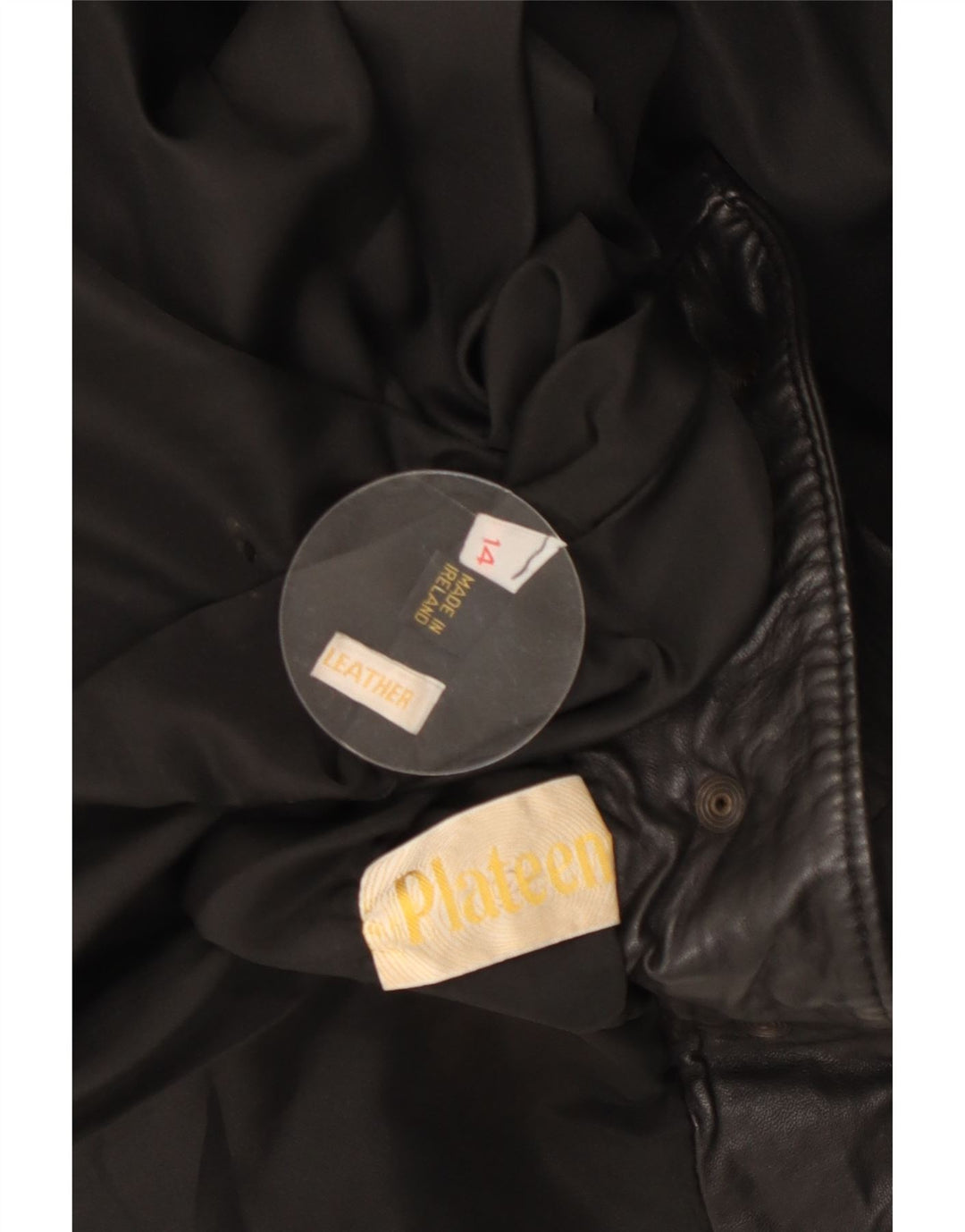 Jachetă de piele supradimensionată pentru femei VINTAGE UK 14, mare, neagră