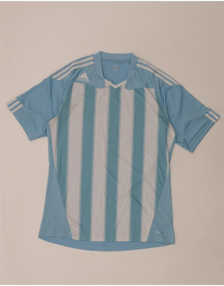 Tricou Adidas Climacool pentru bărbați Top mare poliester cu dungi albastre